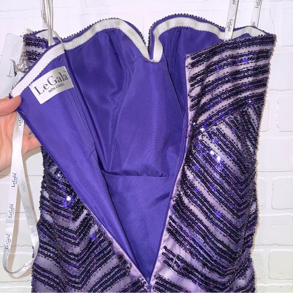 NEW Le Gala by Mon Cheri Beaded Mermaid Strapless Dress Special Occasion Gown - Picture 9 of 15